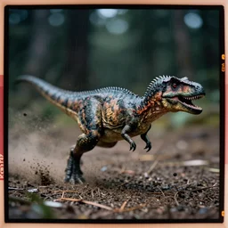 kodak portra 4 0 0, 5 0 mm leica summicron f 1. 2, dark and rainy, action photography, long shot, dirty lenses, award winning macro photo of a small dirty dinosaur running fast on dirt and dust, fast shutter speed, motion blur, tiny gaussian blur, highly detailed, highly intricate, depth of field, national geographic