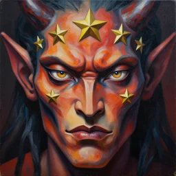 intricate five star kappa demon facial portrait by casey weldon, oil on canvas, hdr, high detail, photo realistic, hyperrealism, matte finish, high contrast, 3 d depth, centered, masterpiece, vivid and vibrant colors, enhanced light effect, enhanced eye detail, artstationhd