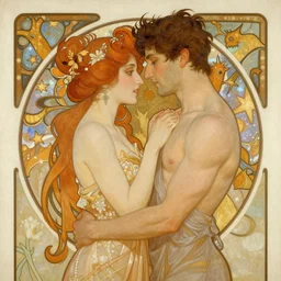 star crossed lovers painting by artgerm and greg rutkowski and alphonse mucha