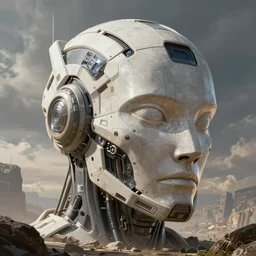 a large sci fi cybernetic headdress constructed from sci final plastic panels, concept art, high detail, digital painting, illustration, octane render, unreal engine,