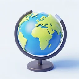 isometric globe conept in a cartoony style, 3 d render, highly detailed