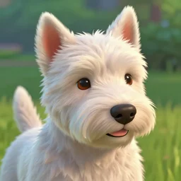 detailed close up westie in the sims 4, ray traced, cgi, 3 d, octane render, rtx, nvidia