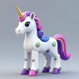 The mech unicorn，colorful
