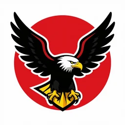 eagle, black red yellow, logo, vector art
