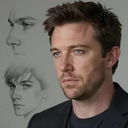beautiful boyish ben affleck 3 / 4 nose sketches game assets overlay gapmoe yandere grimdark, trending on pixiv fanbox, painted by greg rutkowski makoto shinkai takashi takeuchi studio ghibli, akihiko yoshida
