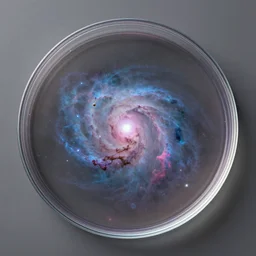 a nebula inside a petri dish, digital art