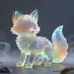 a translucent ornate technogoopy lazyfox sculpture in a hazy vapor filled druglaced atmosphere, cheong soo pieng, marvin minto fang, john nash, gptj6b, hexglow, gradient, photosynthetic, caustics, glass, vray, zbrush, raytracing, rack focus