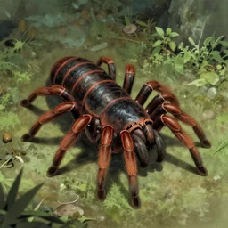A ball of tarantulas in the style of Junji Ito