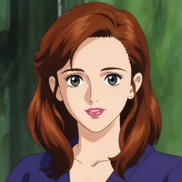 colored anime portrait of emma watson, high quality crisp linework with rich colors