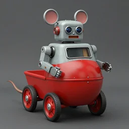 ( ( ( ( ( 1 9 5 0 s retro future android robot fat robot mouse wagon. muted colors., ) ) ) ) ) by jean - baptiste monge,!!!!!!!!!!!!!!!!!!!!!!!!! red
