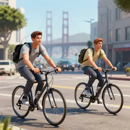 tech bros working on a new crypto startup riding bicycles in san francisco trending on artstation unreal engine 8k highly detailed