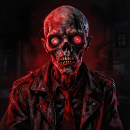 zombie han solo, in the style of beksinski, red, black, glowing, vibrant, chiaroscuro, high detail, perfect artwork, clean lines