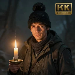 a male adventurer wearing a black night cap with a puffball, holding a candle, portrait, d & d, science fiction, concept art, matte, sharp focus, illustration, concept art, jason chan, dan luvisi, karl thiart, uhd, 4 k, very detailed