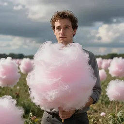 still of nathan fielder entirely made out of cotton candy, every pixel in scene replaced with cotton candy, beautiful composition