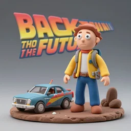 diorama made of playdoh, back to the future with Marty McFly, hyperdetailed photo, 8k