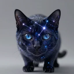 cat with the appearance of a constellation, sci - fi art