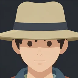 a close up of a person wearing a hat, a raytraced image by Miyamoto, unsplash, superflat, prerendered graphics, hd mod, uhd image