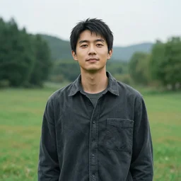 a portrait of a character in a scenic environment by john j. park