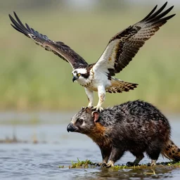 nature photography of an osprey crossed with a coatimundi, national geographic, award winning, hd, hq,