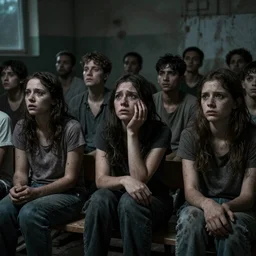 scenes were replaying we saw ourselves now as we never had seen portrayal of the trauma and degeneration the sorrows we suffered and never were free hyperdetailed photorealism 4 k