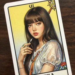 lalisa manoban of blackpink, tarot card, highly detailed, digital painting, smooth, sharp focus, illustration, ultra realistic, 8 k, art by artgerm and alphonse mucha