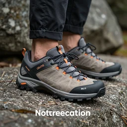 next generation of hiking shoes for male, photography for an ad