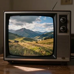 old television with broken screen