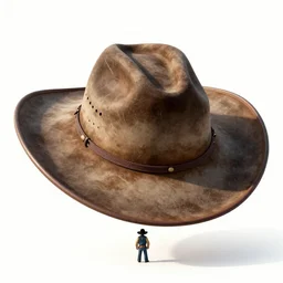 outlaw cowboy too small for his large hat, with a massive hat, pulp book cover character art, portrait. artwork by robert k. abbett, harry bennett, ernest chiriacka, mitchell hooks, robert mcginnis