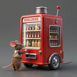 adventurer ( ( ( ( ( 1 9 5 0 s retro future robot mouse vending machine wagon house. muted colors. ) ) ) ) ) by jean baptiste monge!!!!!!!!!!!!!!!!!!!!!!!!! chrome red