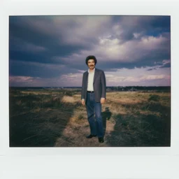 old polaroid photo of first contact with the bob ross
