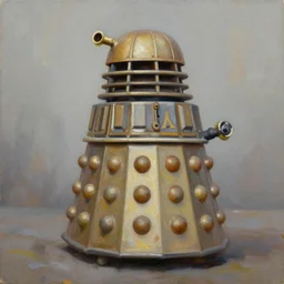 Oil painting of a dalek