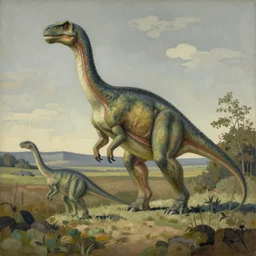 dinosaurs in the style of Giorgi Morandi
