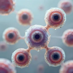 concept art, wet animal cells with eyes, creative macro photography, digital art, photorealistic, 8 k