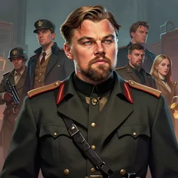 portrait of leonardo dicaprio as a russian bolshevik leader vladimir lenin in team fortress 2 style, epic, tragic, military art, fantasy, hd shot, digital portrait, beautiful, artstation, comic style, by artgerm, guy denning, jakub rozalski, magali villeneuve and charlie bowater
