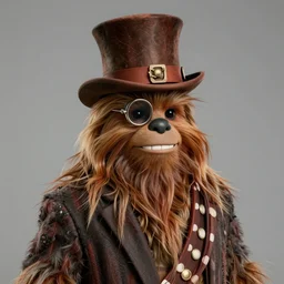 Chewbacca wearing a suit, tophat, and a monocle, hyperdetailed, artstation, cgsociety, 8k