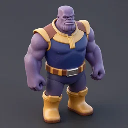 Isometric 3d octane render of Thanos