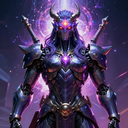 cyberpunk portrait of mecha lord shiva by brian sum, tom bagshaw, split ligting. third eye, cosmic, divine