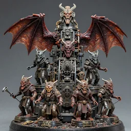 airbrush macro of 4 character, tiered grimy flayed mayan god machines, cluster tiered heirarchy, battle failure, mainframe hydrocracking battles, medical chromed, fleshy wet veined bat wings, by wayne d barlowe, enric torres, alberto bontempi, feng zu, geof darrow, alex nino, hyper realism, narrative light, muted colors,