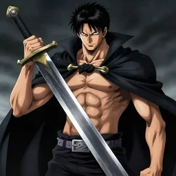 portrait of guts from berserk, big sword, fierce expression, black cape, dark fantasy, gritty, trending on artstation
