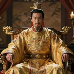 Bobby Hill sits on his throne as emperor of Hill Dynasty China, imperial portrait