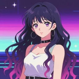 lofi girl aesthetic, vaporwave background, detailed anime, moebius, ufotable studio art style, faded effect, studio art,