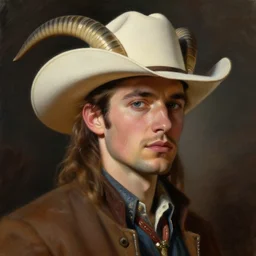 a painting of cowboy Dionysus