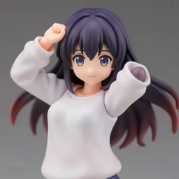 complete figure of cereal wearing a comfy blouse, personification, tsurime eyes, tareme eyes, eyes by kon satoshi, anime eyes syndrome, dynamic pose, amiami, aniplex, kotobukiya, beautiful composition, 4 5 mm lens, focal length 2, hdr