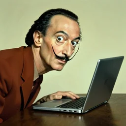 surrealism salvador dali image of a laptop