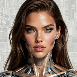 the face of beautiful, rich, soft, polished, enticing cyborg adriana lima made of tangrams | an ultrafine hyperrealistic illustration by artgerm and mucha and beeple : : intricate linework, final fantasy, unreal 5, octane render, global illumination, radiant light, intricate environment