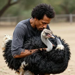 john coltrane snuggling an ostrich