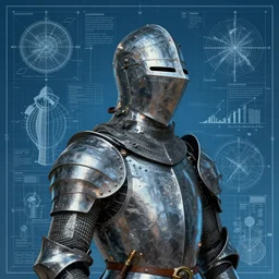portrait of knight, in the style of Greg Broadmore and Arthur Rackham,trending on artstation, light lighting side view,digital art,surrealism ,macro,blueprint ,vaporwave ,