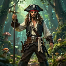 a pirate, fantasy theme