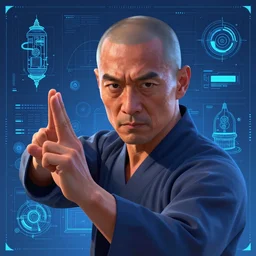 portrait of jewel kungfu master in the style of Rob Lefield and Dan Mumford , trending on artstation, digital art,surrealism ,macro,blueprint ,vaporwave ,