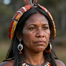 portrait of Pauline Hanson as an Australian Aboriginal, by greg rutkowski, very coherent, hyper realism, high detail, vivid colors, octane render, unreal engine, 8k, Smooth gradients, High contrast, depth of field by Jacek Yerka